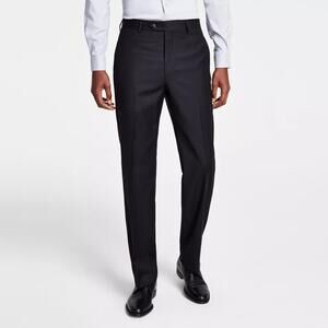 Michael Kors Men's Black Solid Wool Stretch Classic-Fit Suit Pants Size 44W 30L